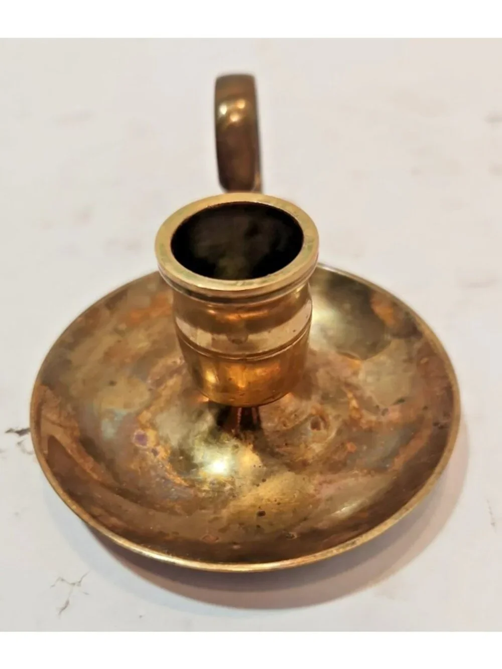 Vintage Brass Finger Hold Classic Candle Holder 1.5